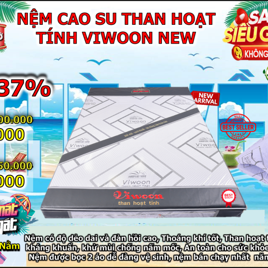 Nệm Cao Su Than Hoạt Tính Viwoon New