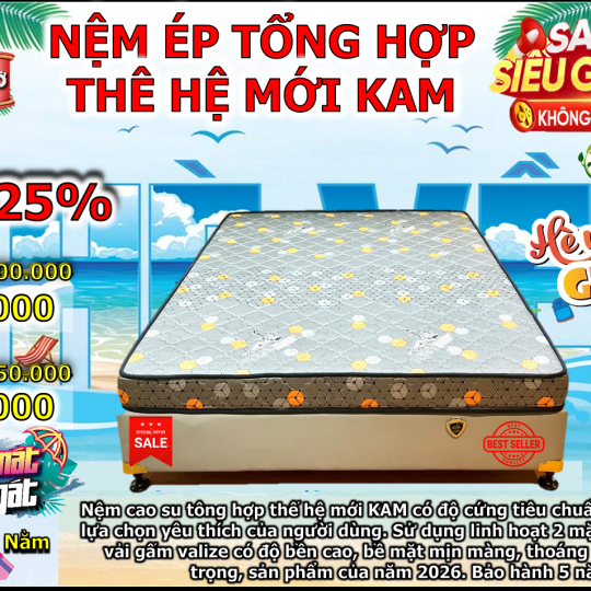 nệm cao su tổng hợp thế hệ mới kam